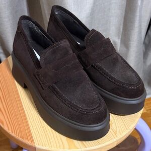 Steve Madden Chocolate Suede Chunky Platform Loafers